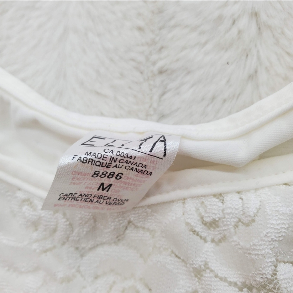 NWT Elita Women's Tank Top Lingerie White Vintage 80s 90s Canada Size Medium - Picture 5 of 8